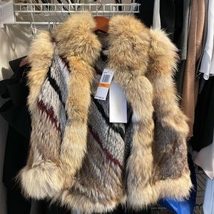 Elizabeth & James Robby Rabbit and Coyote Fur Vest